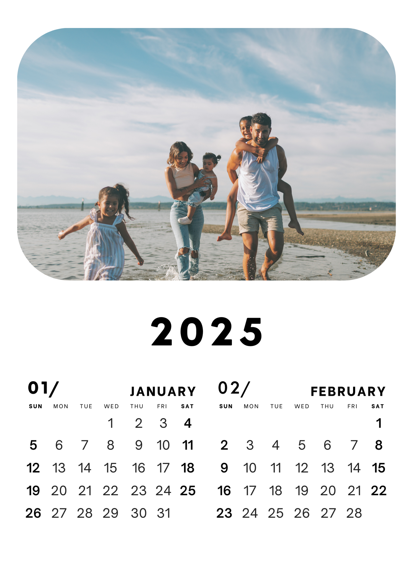 Family Custom  Wall Calendar 2025