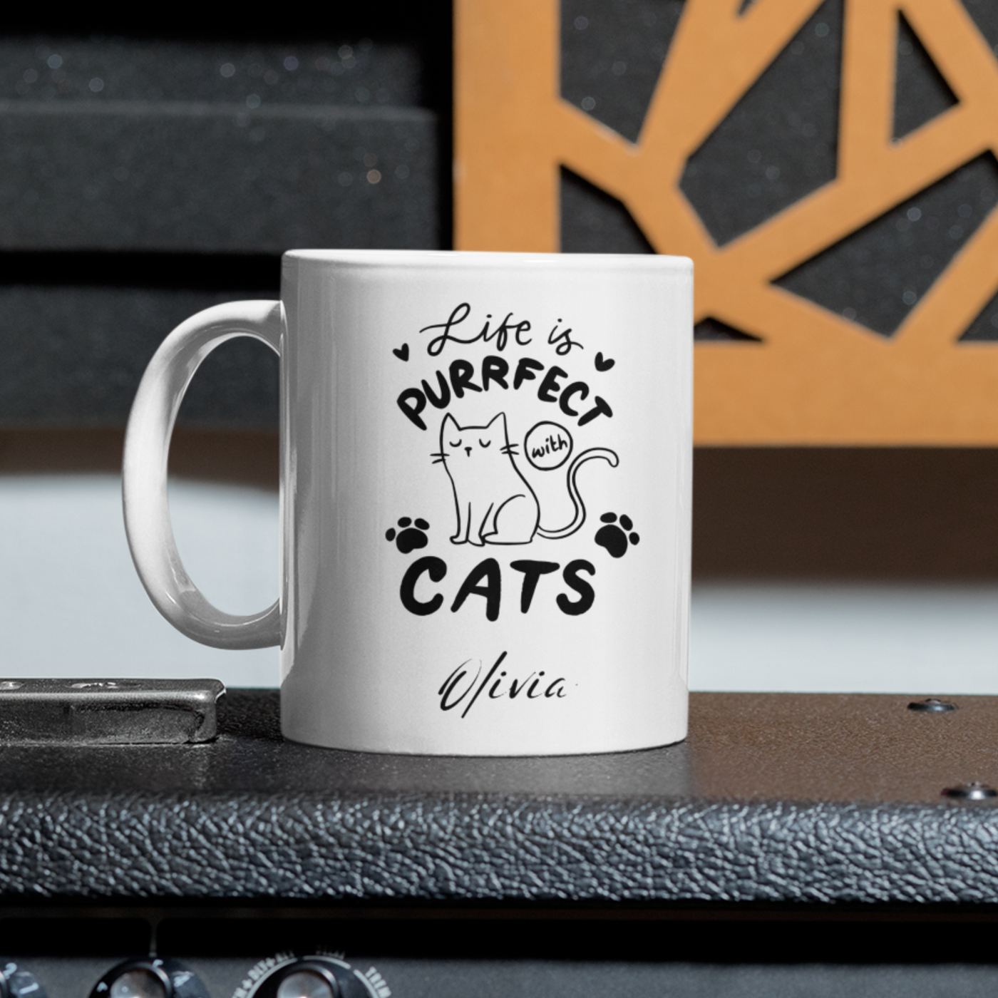 life is purrfect cats Ceramic Mug - Gift For Her - Personalised Mug