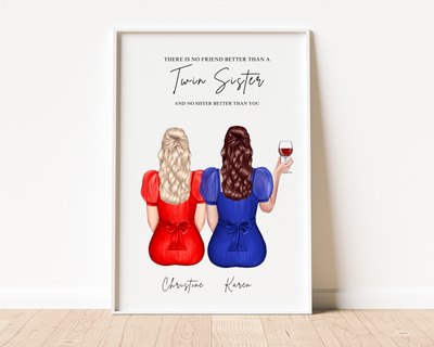 Personalized Christmas gift for Twin Sister, Sister birthday gift