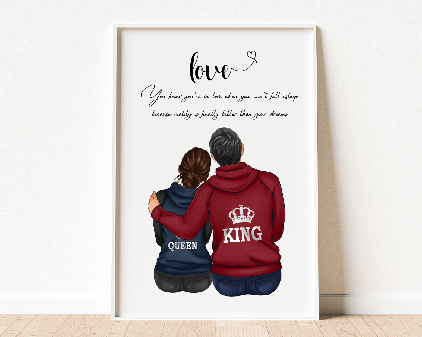 Personalised Couple Print Couples Gift print Christmas Gift for Her Boyfriend