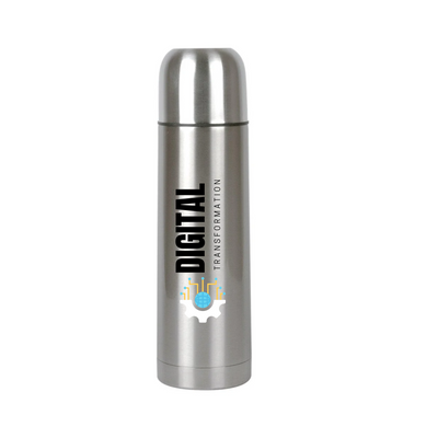 Thermal Flask Bottle - 500ml - FULL SILVER