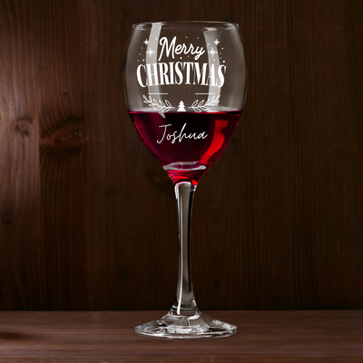 Christmas Gift Personalised Engraved Infinity Wine Glass