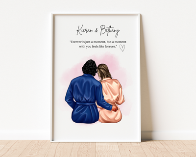 Personalised Couple Print Couples Gift print Christmas Gift for Her Boyfriend