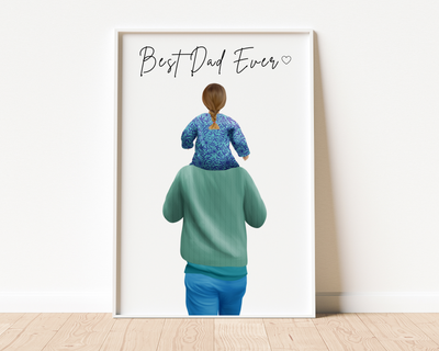 Personalized gift from kids, Custom Wall Art Dad and , Family