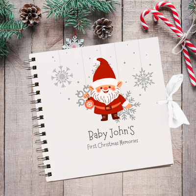 Christmas White Baby Santa  Scrapbook Guest Book