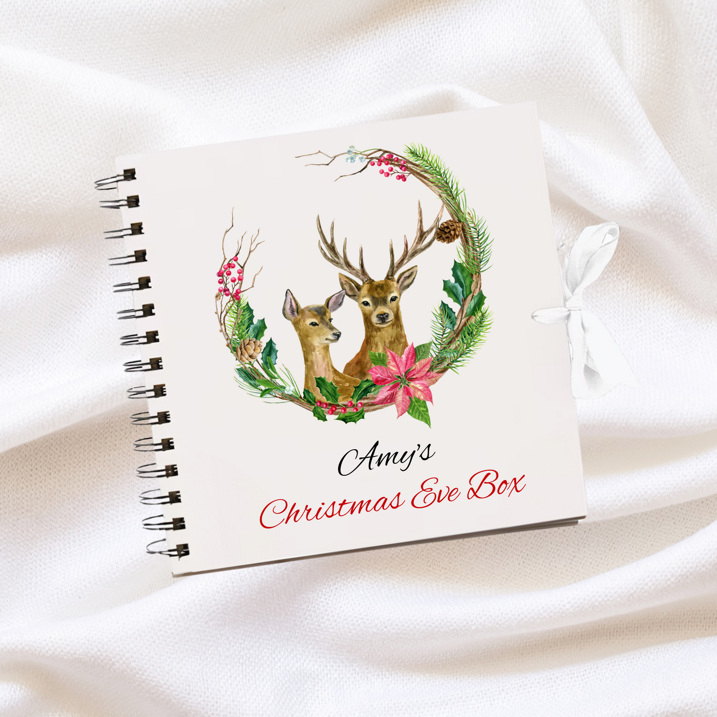 Merry  Christmas White  Scrapbook Guest Book