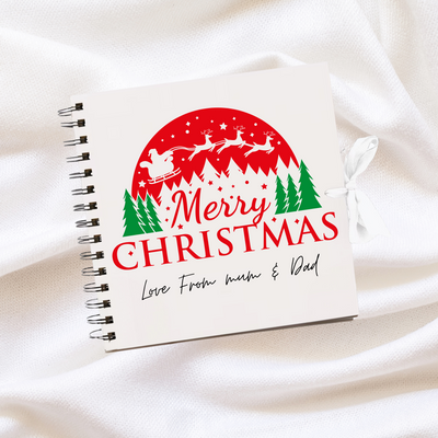 Merry  Christmas White  Scrapbook Guest Book