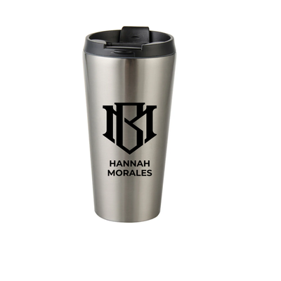 Mugs - STAINLESS STEEL - 16oz Tumbler with Lid - Silver