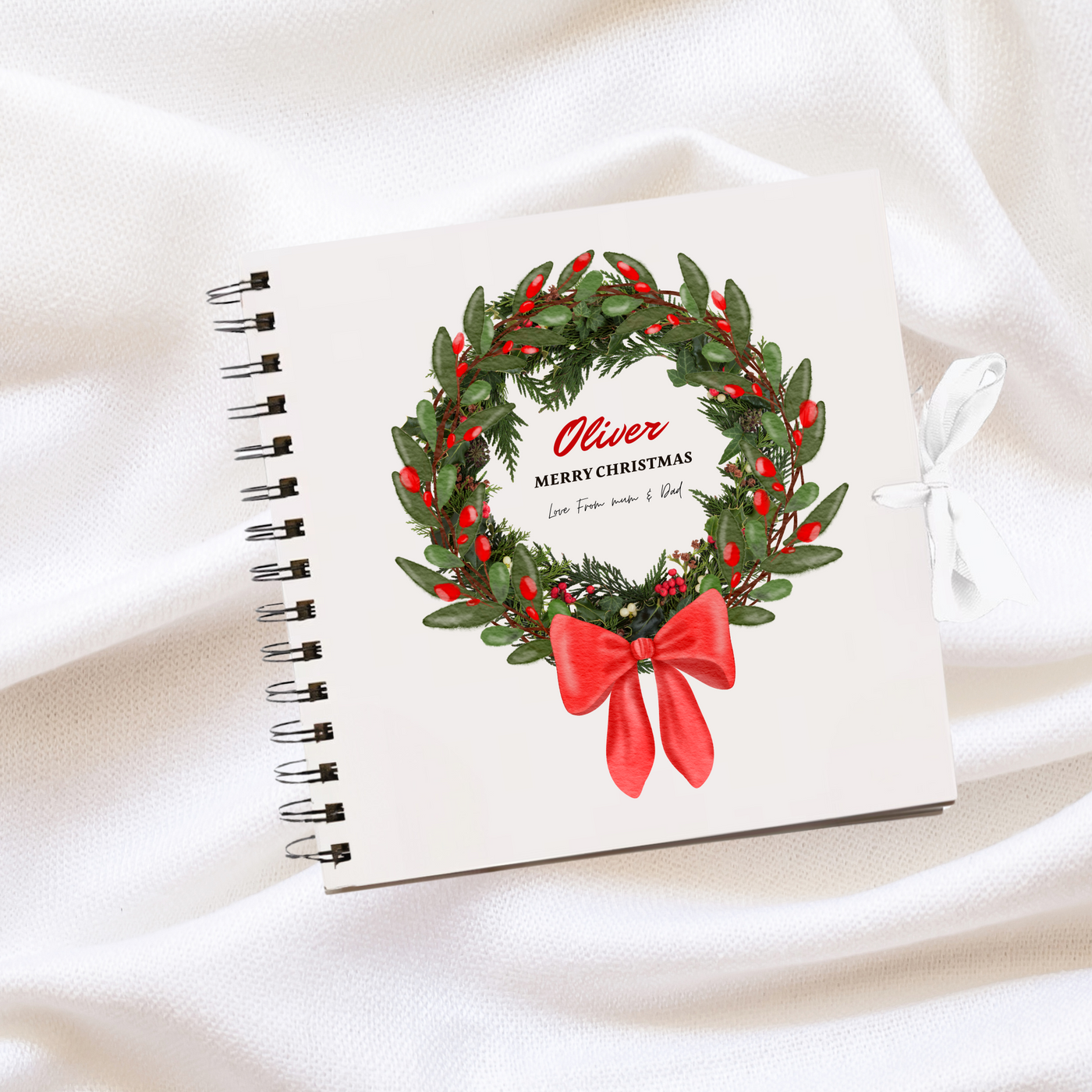 Christmas White Scrapbook Guest Book