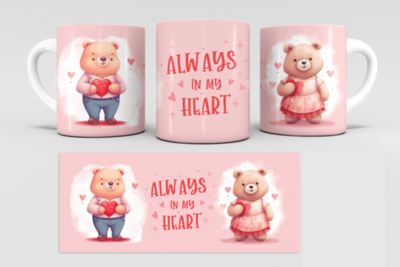 Always in my Heart Love  Mug Ceramic Mug Gift Personalised Mug