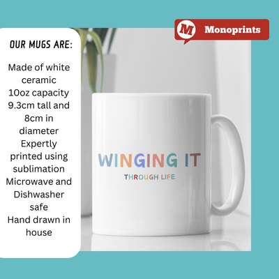 Winging it mug, funny gift, funny mug, funny mugs, mug, coffee cup, funny gifts