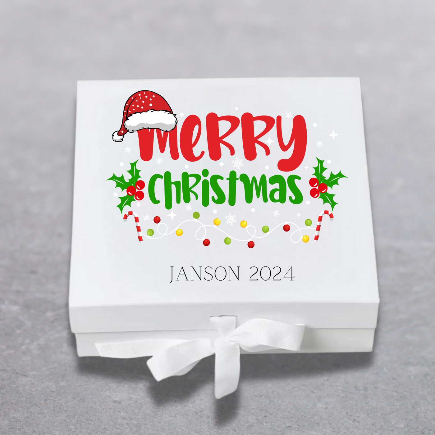 Personalised Merry Christmas Keepsake Memory Gift Box