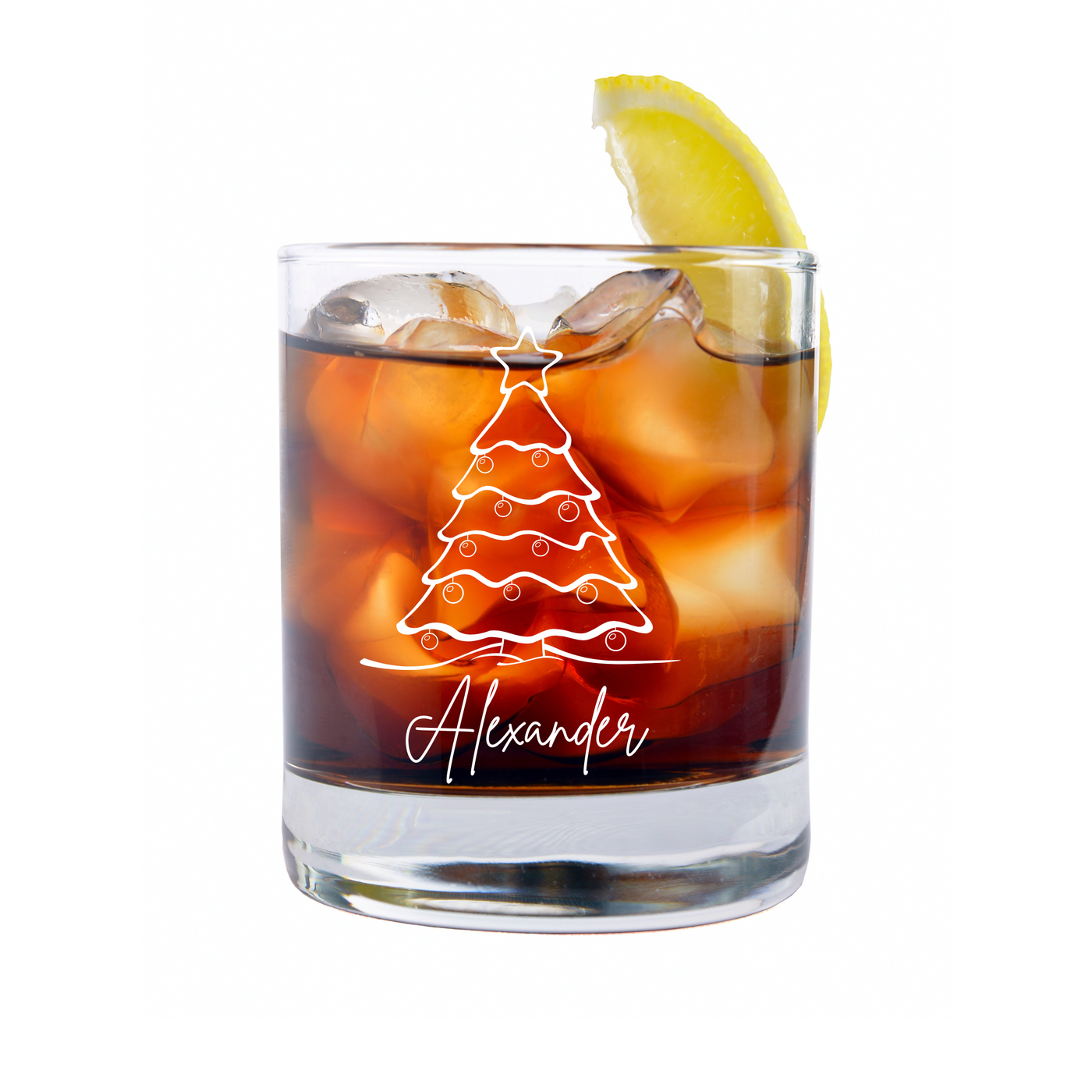 Personalised Christmas Whiskey Glass Engraved Custom Glassware