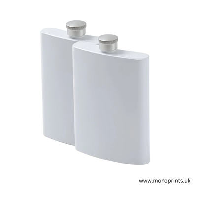 Hip Flask - Stainless Steel - 8oz - WHITE