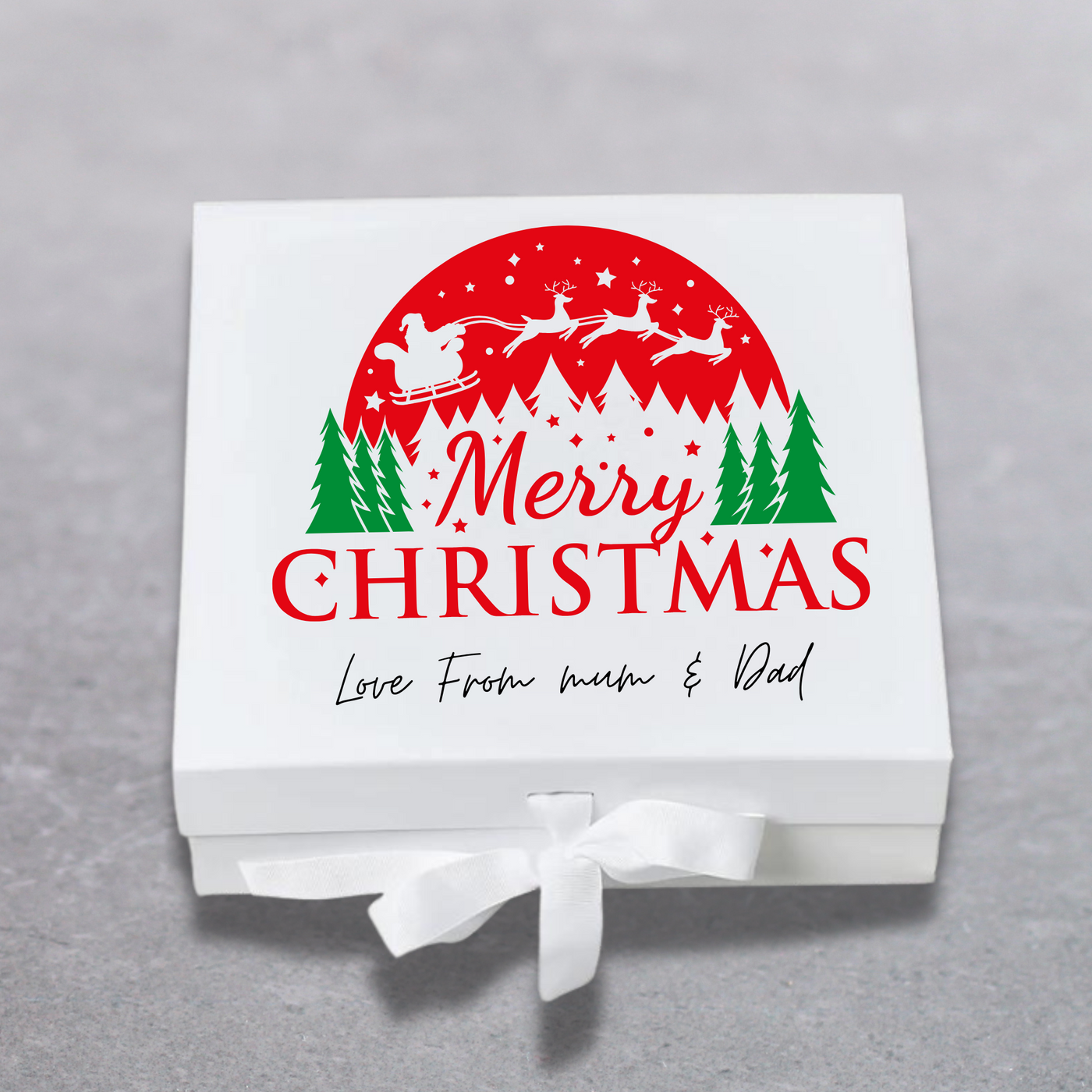 Personalised Merry Christmas Keepsake Memory Gift Box Mum & Dad