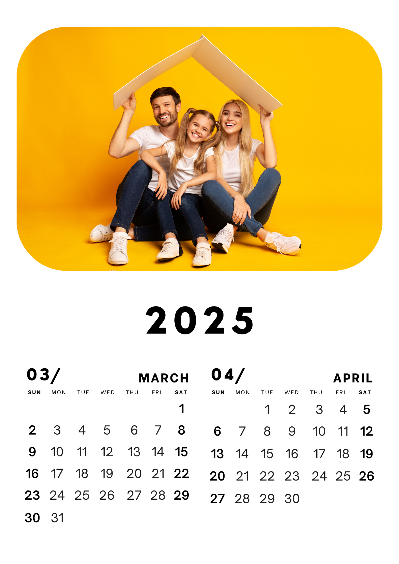 Family Custom  Wall Calendar 2025