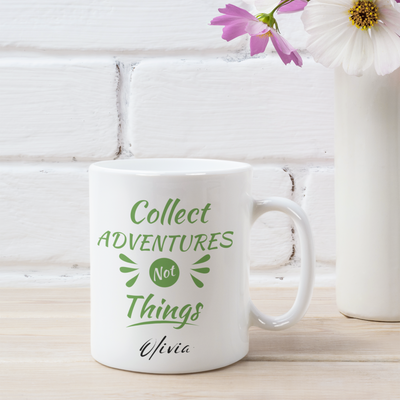 Collect Adventures Things Ceramic Mug - Gift For Her - Personalised Mug