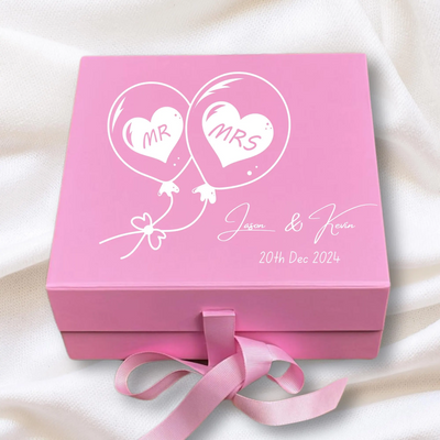 Personalized Wedding Keepsake Box - Custom Pink Memory Gift for Her -Keepsake - Perfect for Special Moments