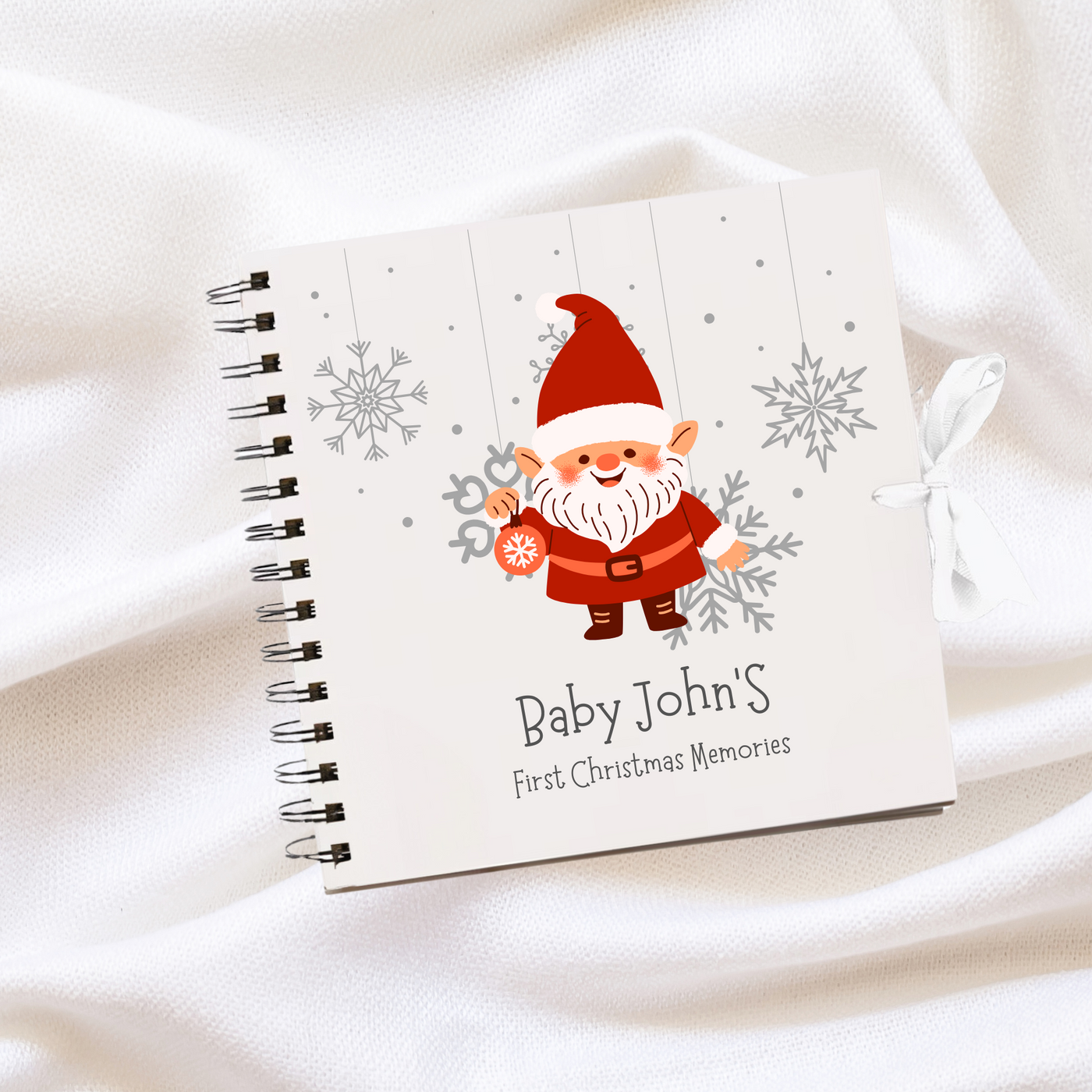 Christmas White Baby Santa  Scrapbook Guest Book