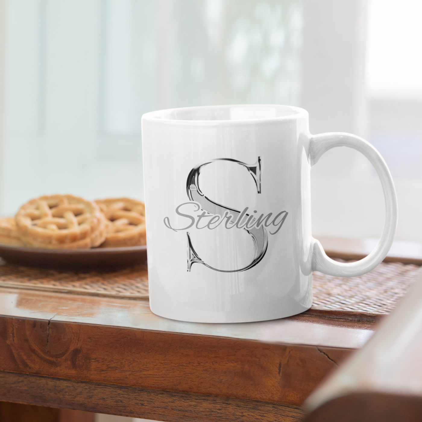 Silver Name  Ceramic Mug - Gift For Her - Personalised Mug