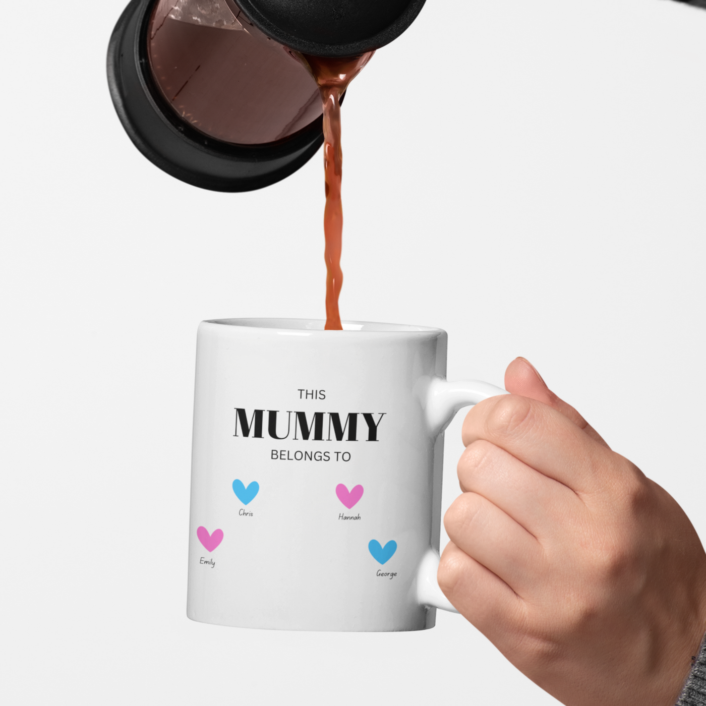 Personalised Mug For Mum This Mummy Belongs To, Mummy Birthday Mug For Mother's Day  Ceramic Mug Gift