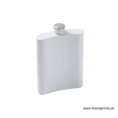 Hip Flask - Stainless Steel - 8oz - WHITE