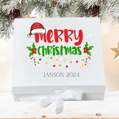 Personalised Merry Christmas Keepsake Memory Gift Box