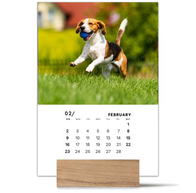 Wood Block Desk Calendar 2025