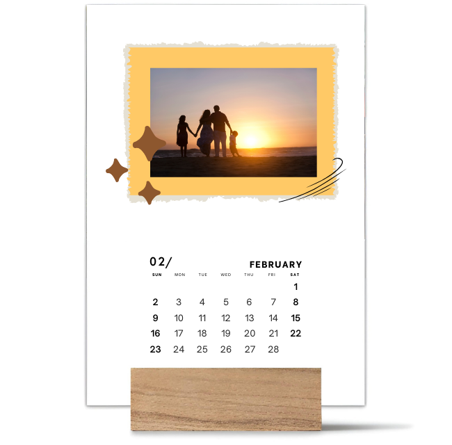 Wood Block Desk Calendar 2025