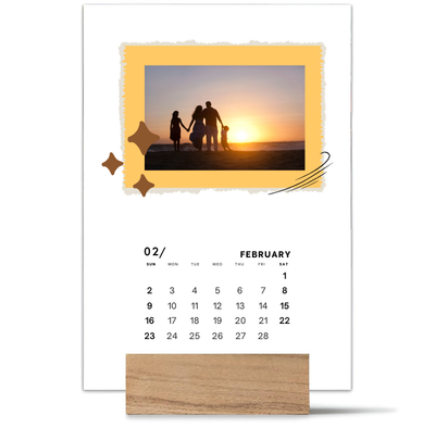 Wood Block Desk Calendar 2025