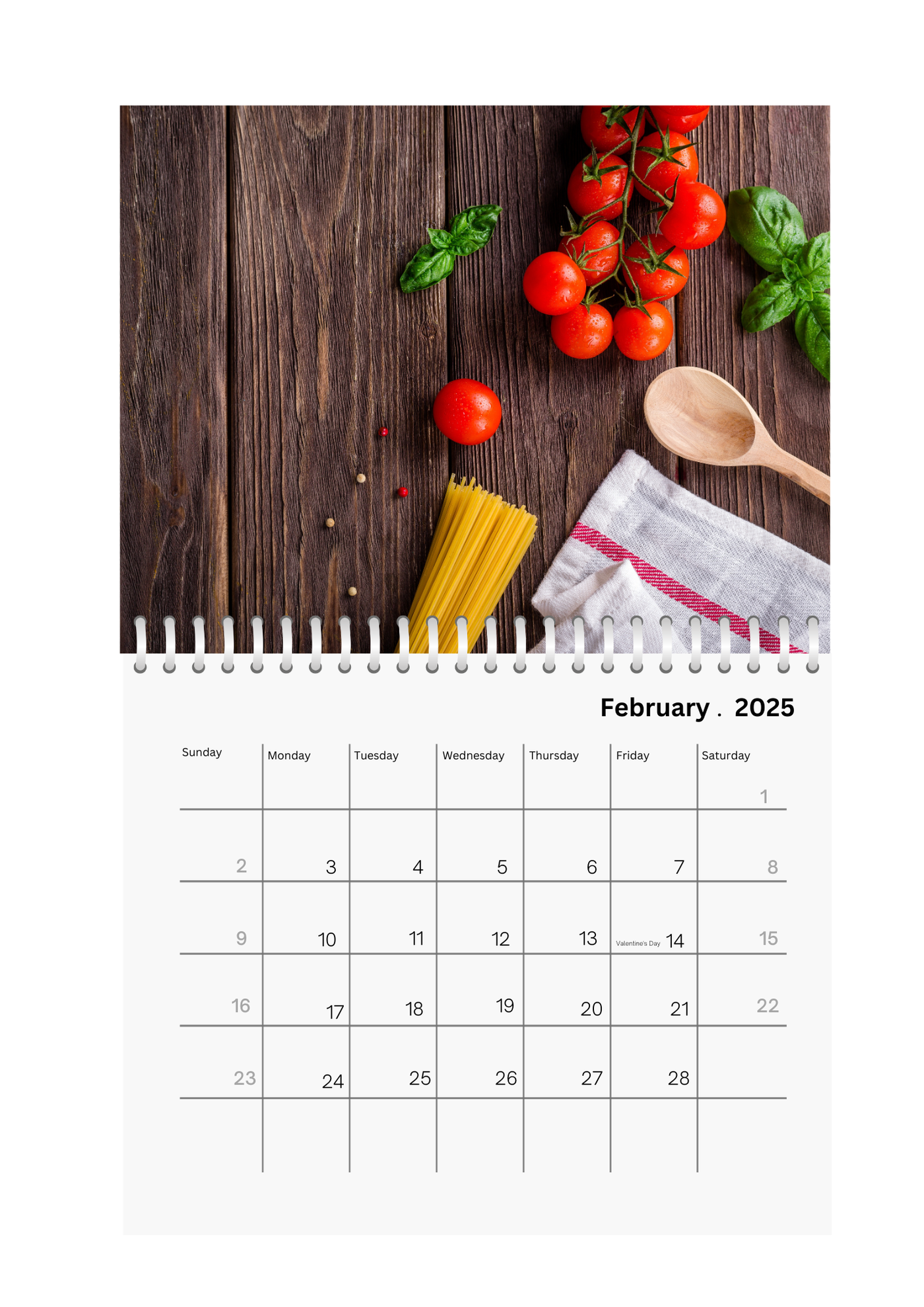 Kitchen Wall Calendar 2025