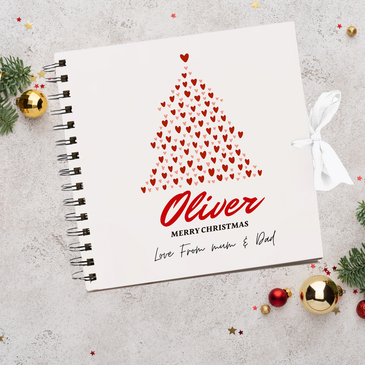 Christmas White Scrapbook Guest Book