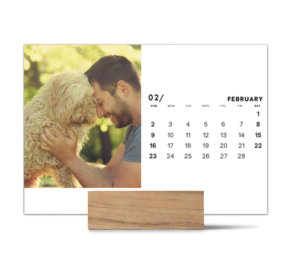 Wood Block Desk Calendar 2025