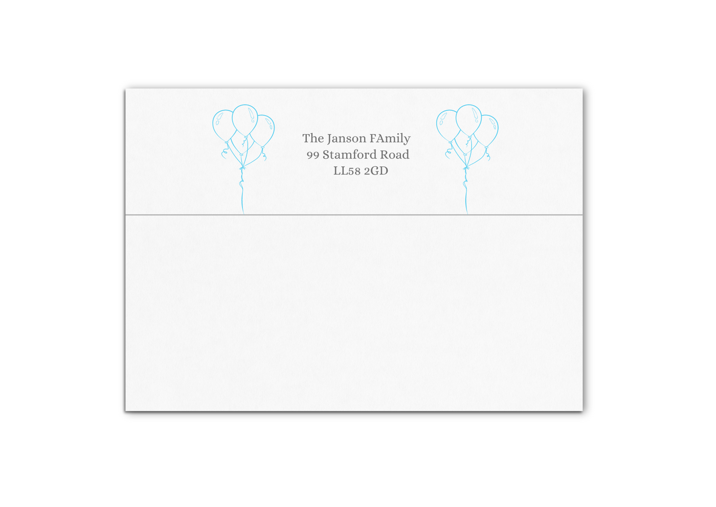 Blue White balloons Birthday Photo Invitation Card