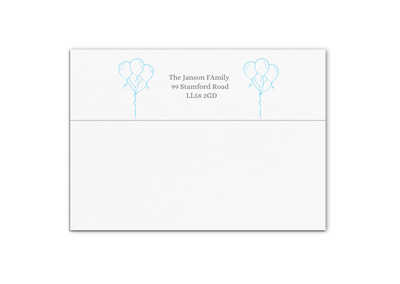 Blue White balloons Birthday Photo Invitation Card