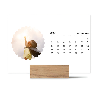 Wood Block Desk Calendar 2025