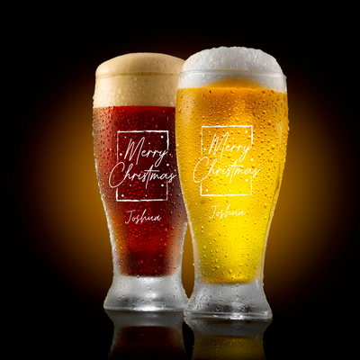 Christmas Gift Latter Merry Christmas Glass Beer Pint Glass