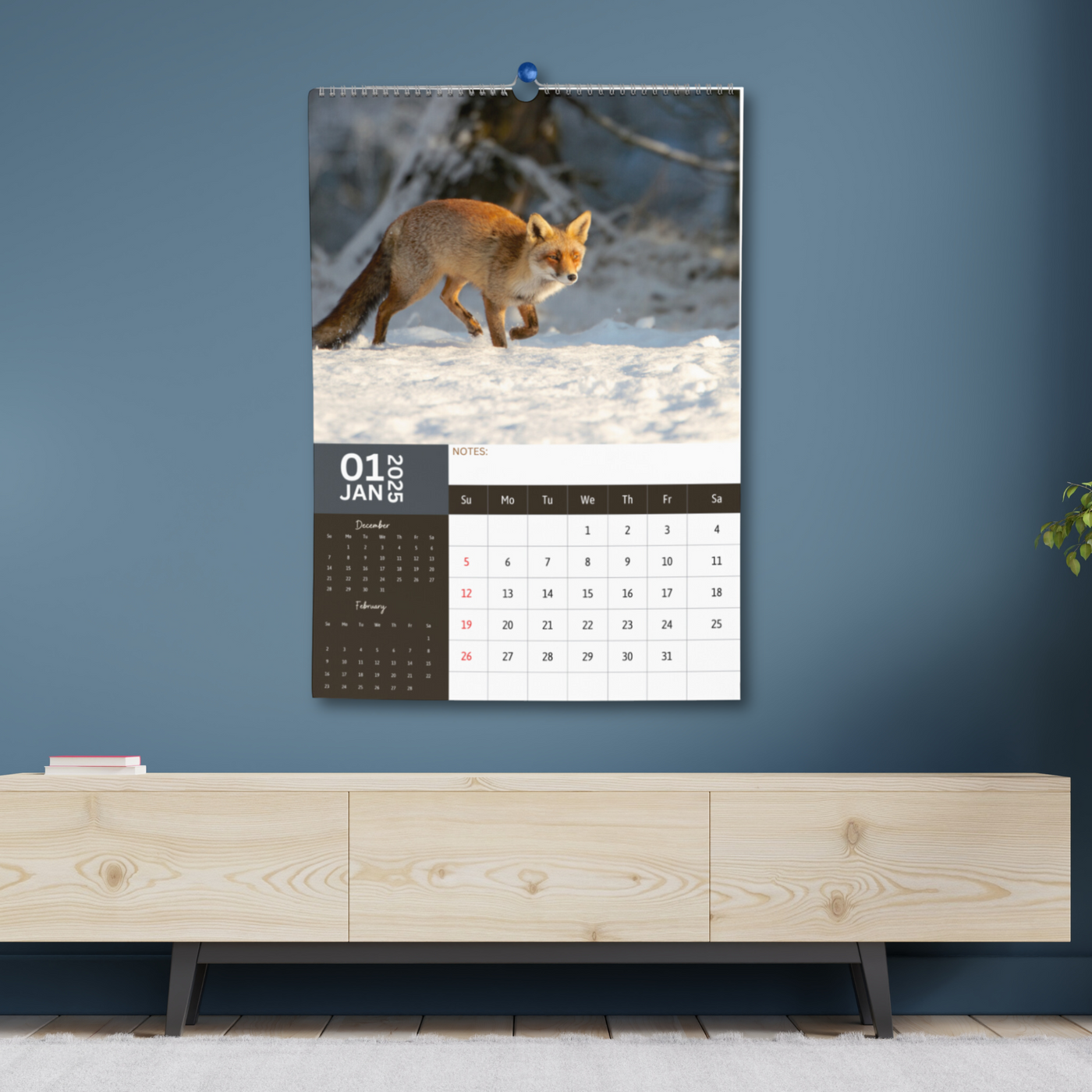 Foxes Calendar 2025