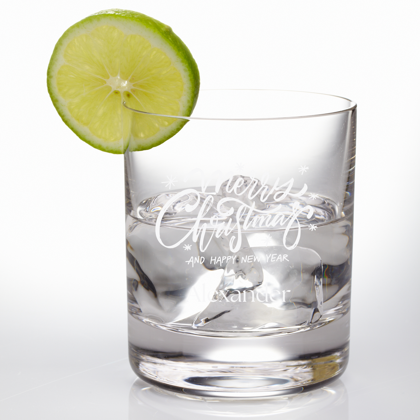 Personalised Christmas Whiskey Glass Engraved Custom Glassware