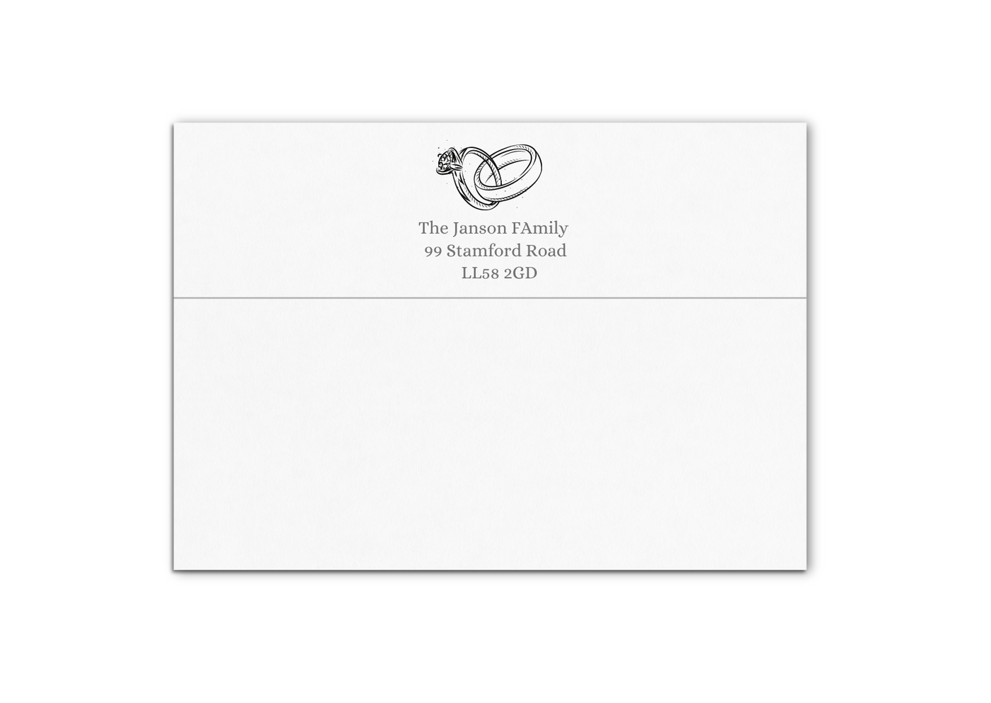 Black Gold Rings Wedding Invitation Card