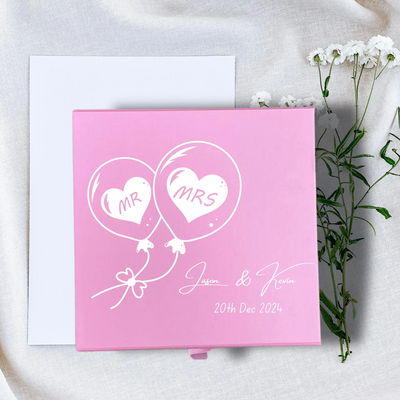 Personalized Wedding Keepsake Box - Custom Pink Memory Gift for Her -Keepsake - Perfect for Special Moments