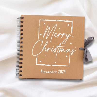 Merry Christmas Brown  Scrapbook Guest Book