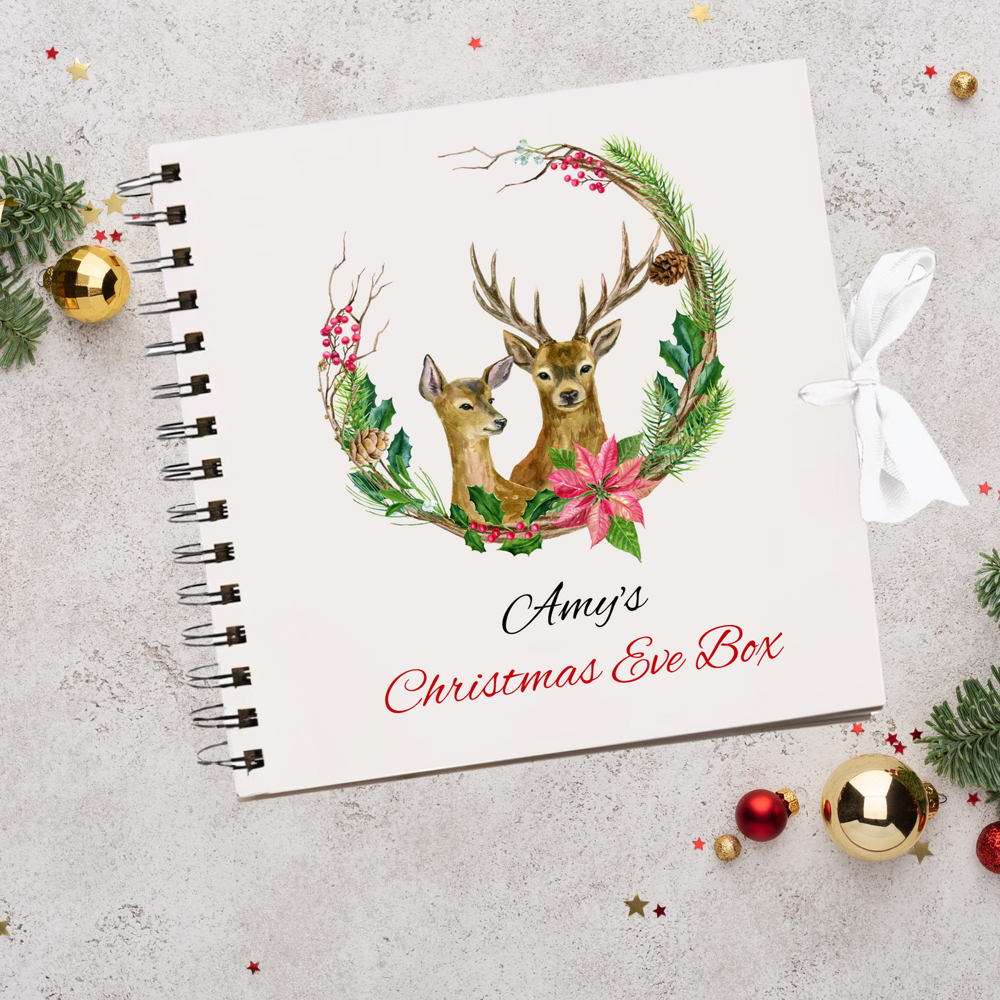 Merry  Christmas White  Scrapbook Guest Book