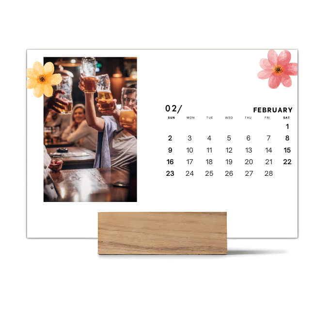 Wood Block Desk Calendar 2025