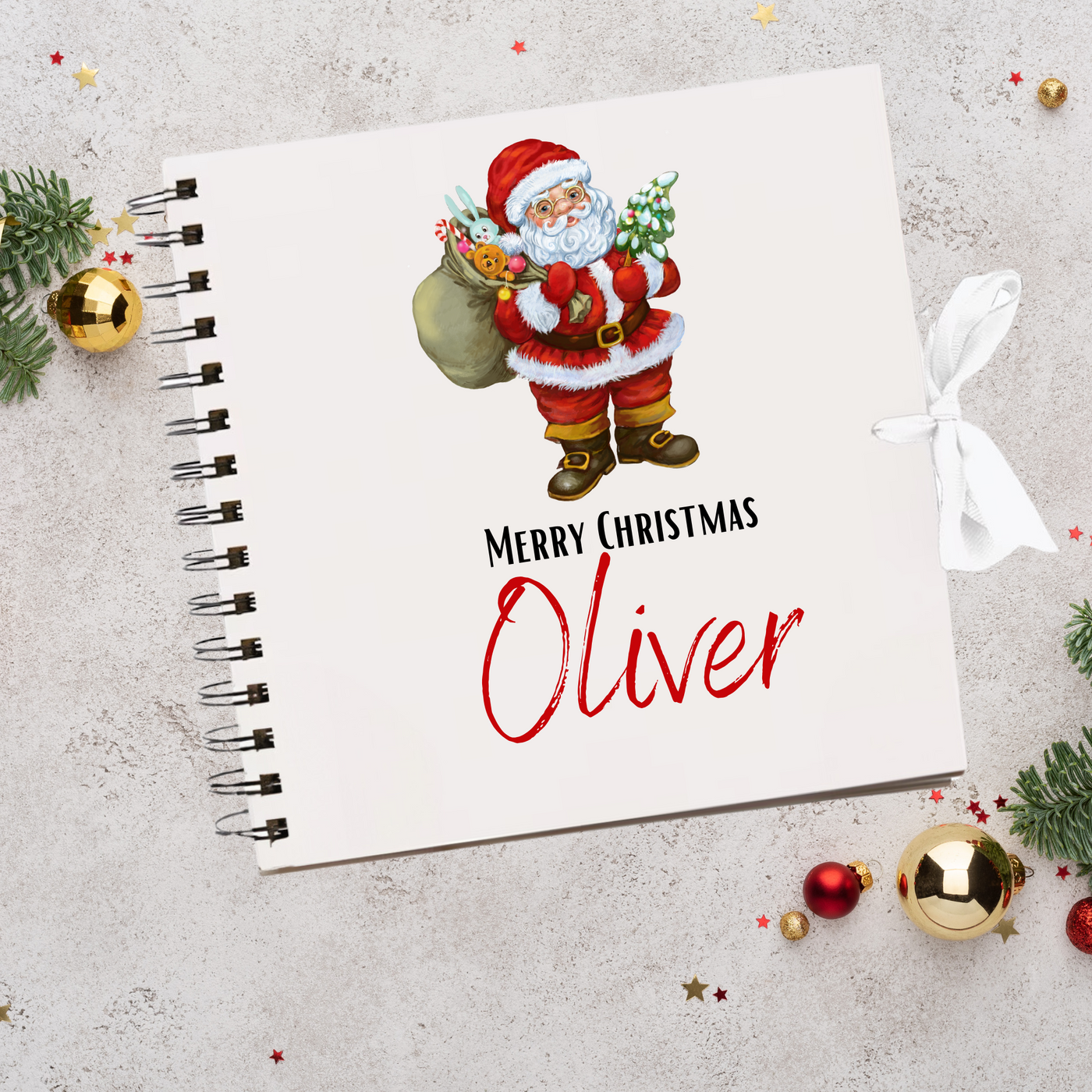 Christmas White Oliver Scrapbook Guest Book