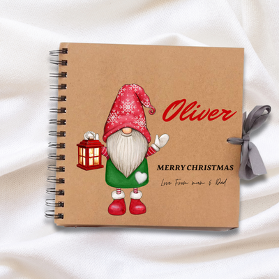 Merry Christmas Brown Santa Oliver Scrapbook Guest Book