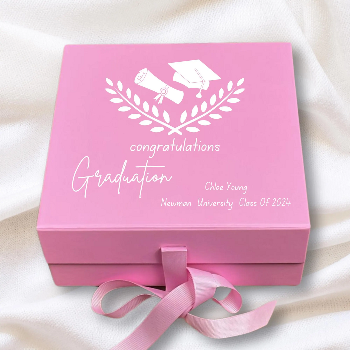 Personalized Graduation Keepsake Box - Pink Memory Gift for Her - Custom Graduation Gift Box - Graduation Memory Keepsake (Copy)