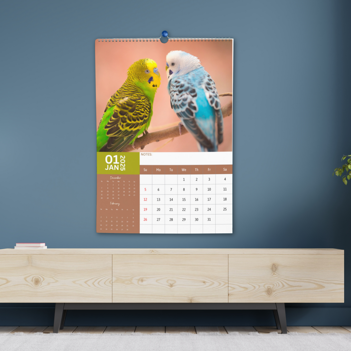 Budgerigars Calendar 2025