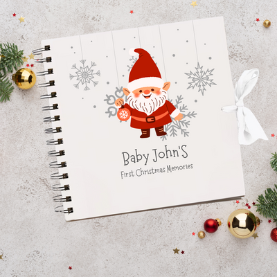 Christmas White Baby Santa  Scrapbook Guest Book