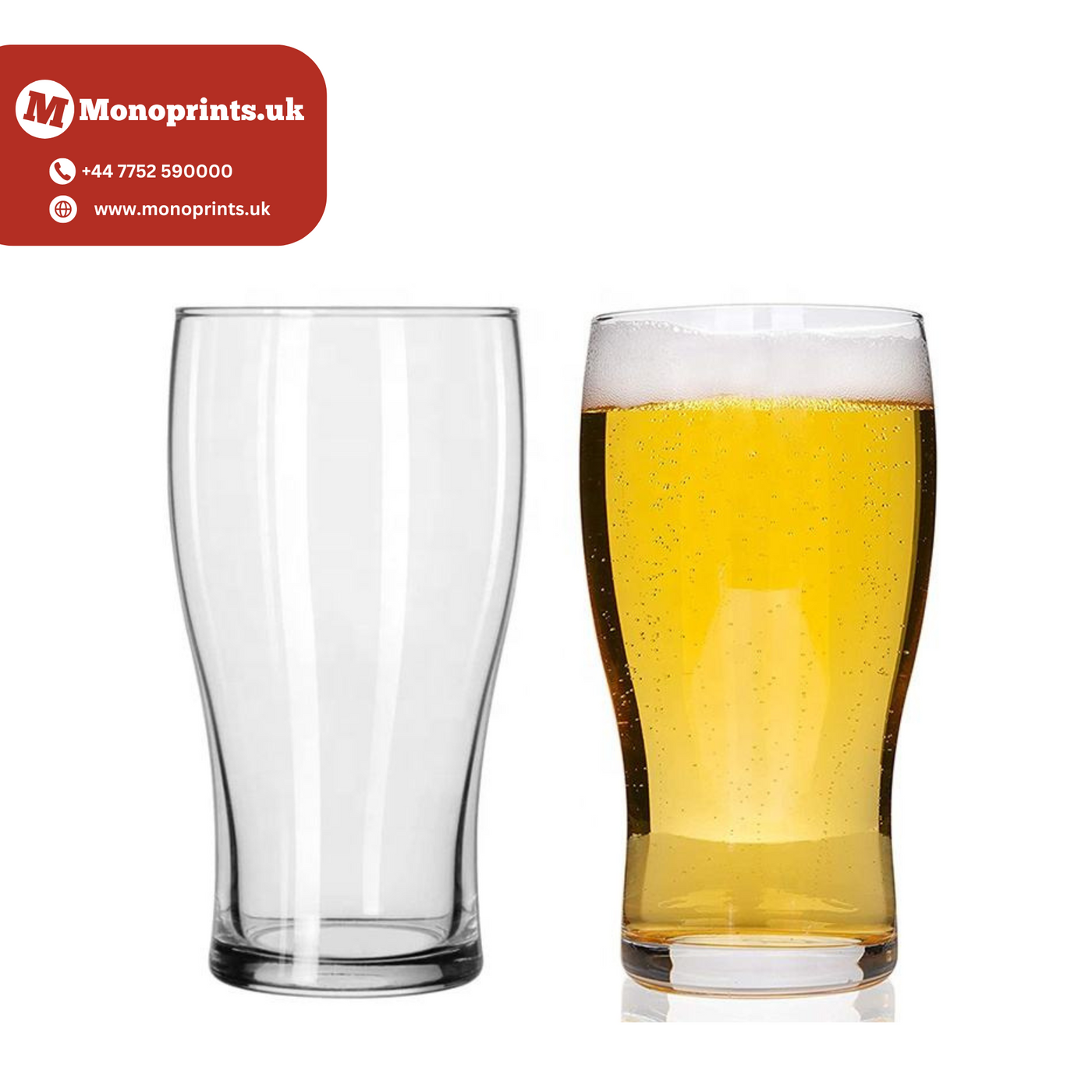 Pint Glass 570ml 19oz Easy Stacking Craft Clear Tulip Beer Glass for Bar Restaurant